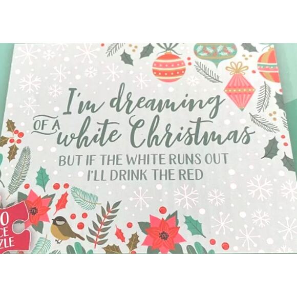 New! CHRISTMAS Life's A Puzzle, Wine Helps - Stemless Wine Glass & Puzzle Set - Picture 3 of 8